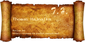 Thomas Hajnalka névjegykártya